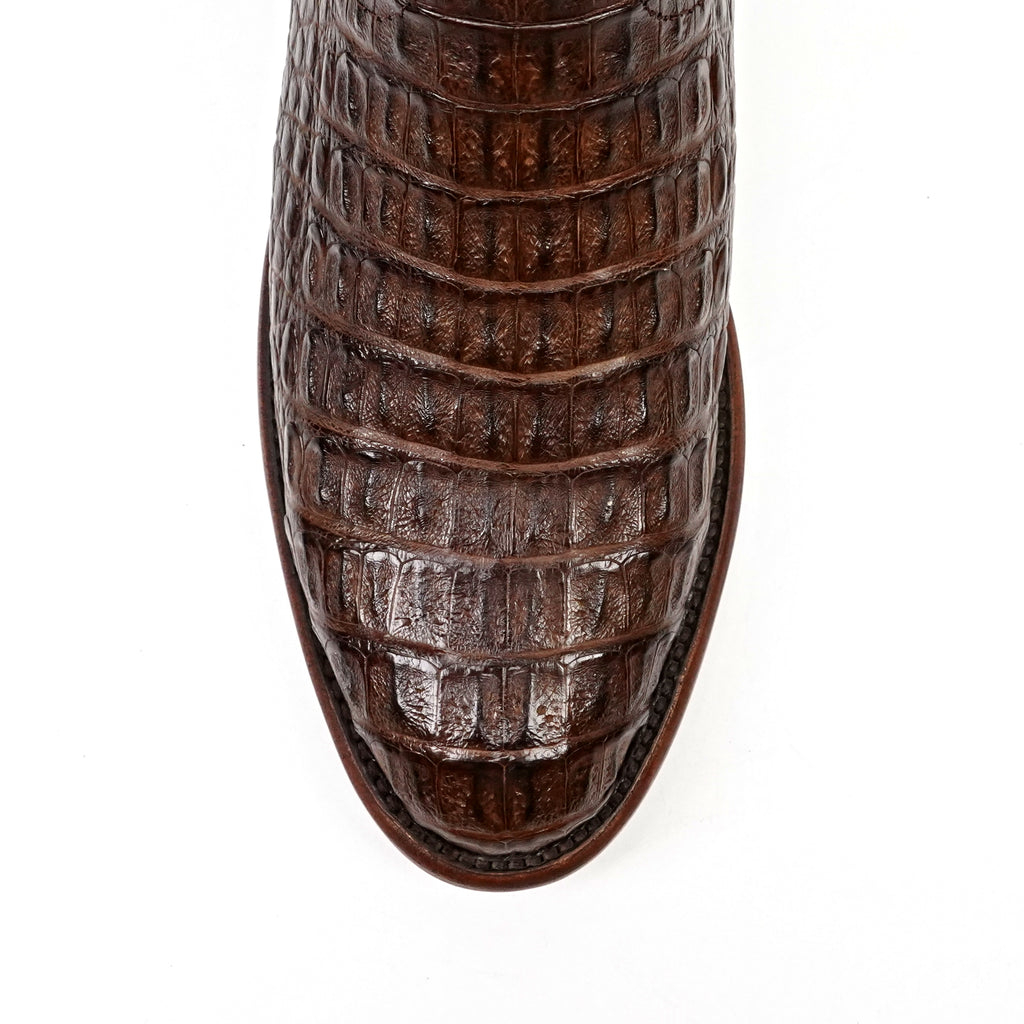 Rhodes Caiman Hornback Boots - Brown - Roper Toe