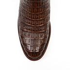 Rhodes Caiman Hornback Boots - Brown - Roper Toe