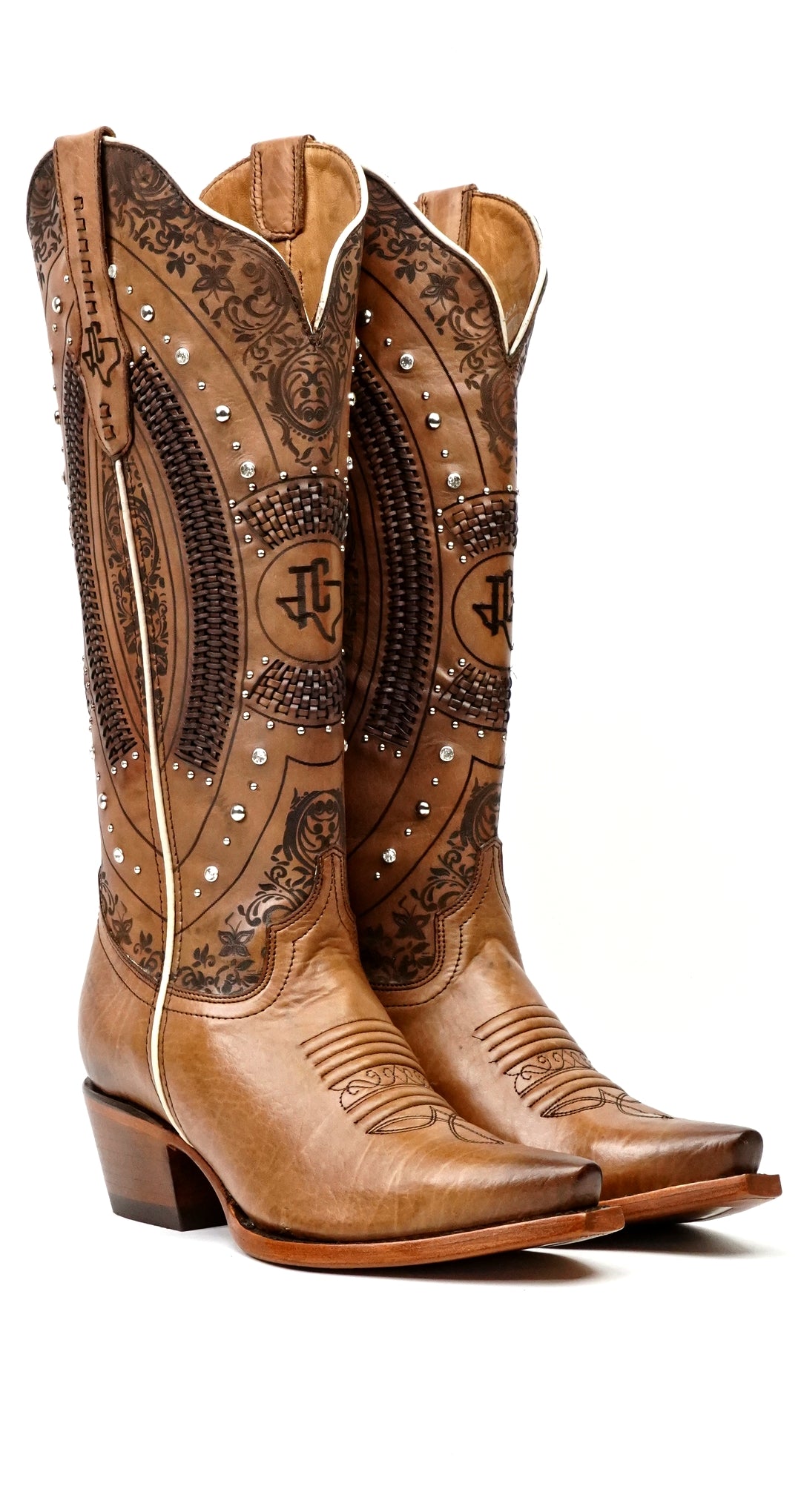 Bota Vaquera Alta Priscila Cleyton Tobacco - Punta Fina (E871)