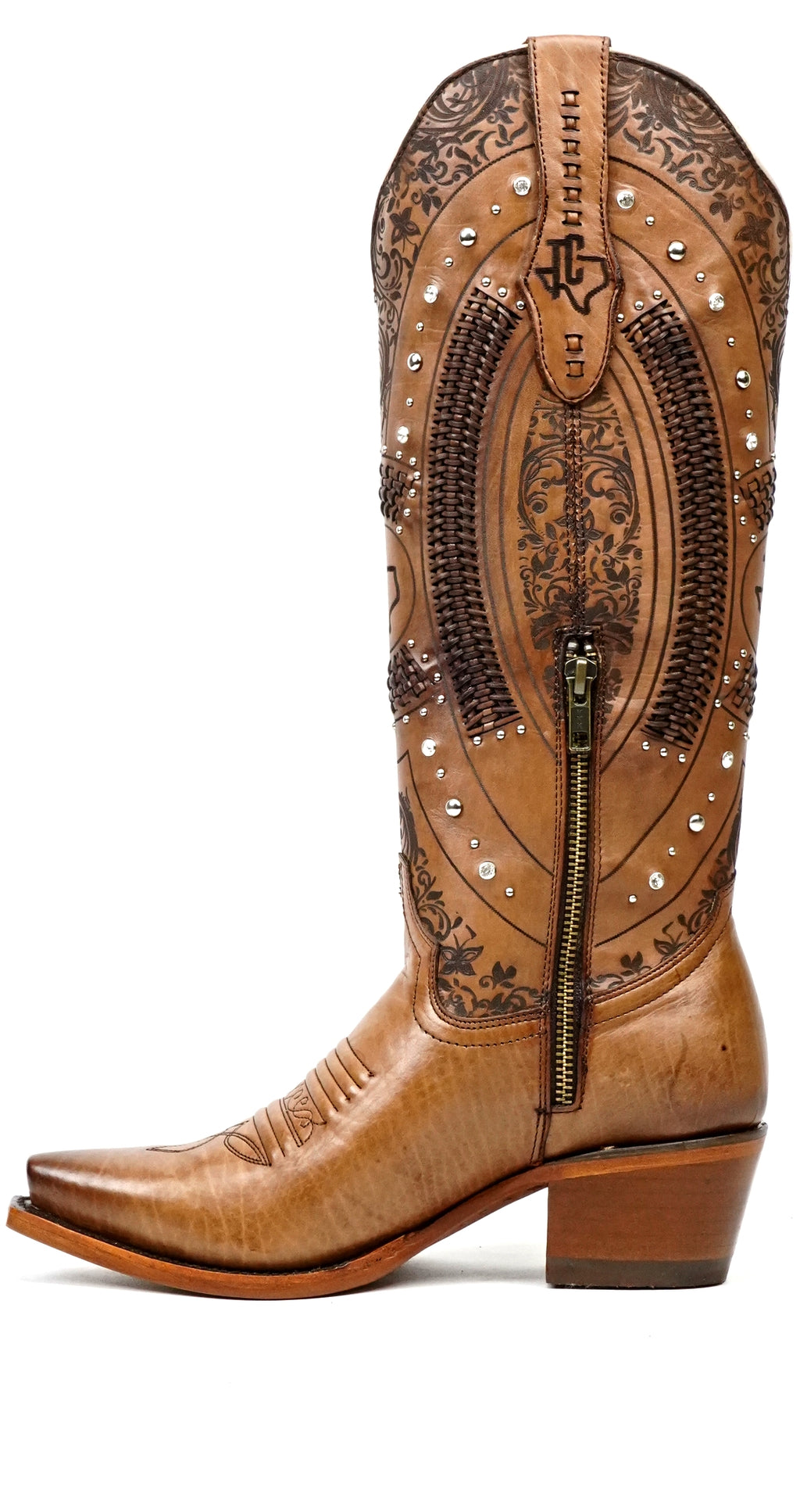 Bota Vaquera Alta Priscila Cleyton Tobacco - Punta Fina (E871)