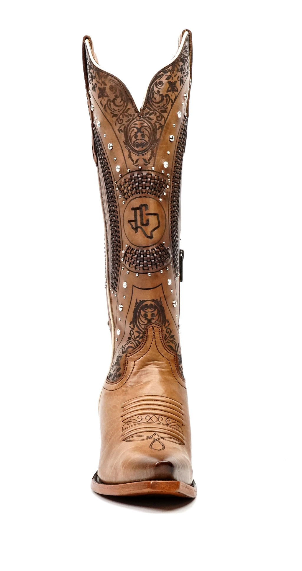 Bota Vaquera Alta Priscila Cleyton Tobacco - Punta Fina (E871)