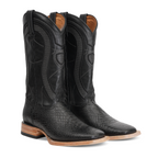 Python Black Boots - Embossed Leather - Square Toe (E913) - Gomez Western Wear