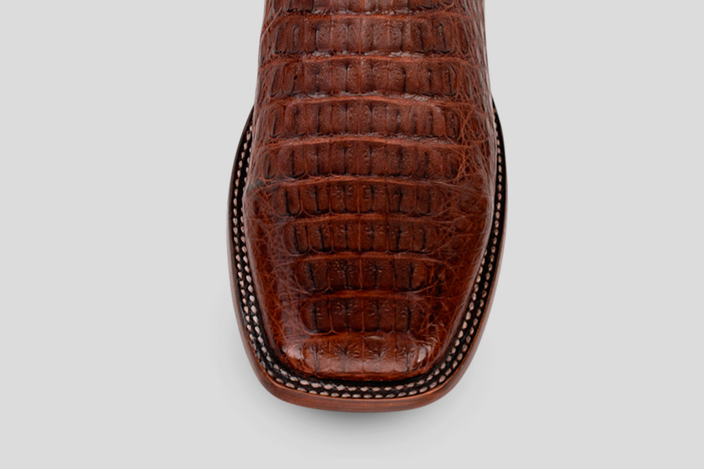 Ranger Caiman Hornback Boots - Brown- Square Toe