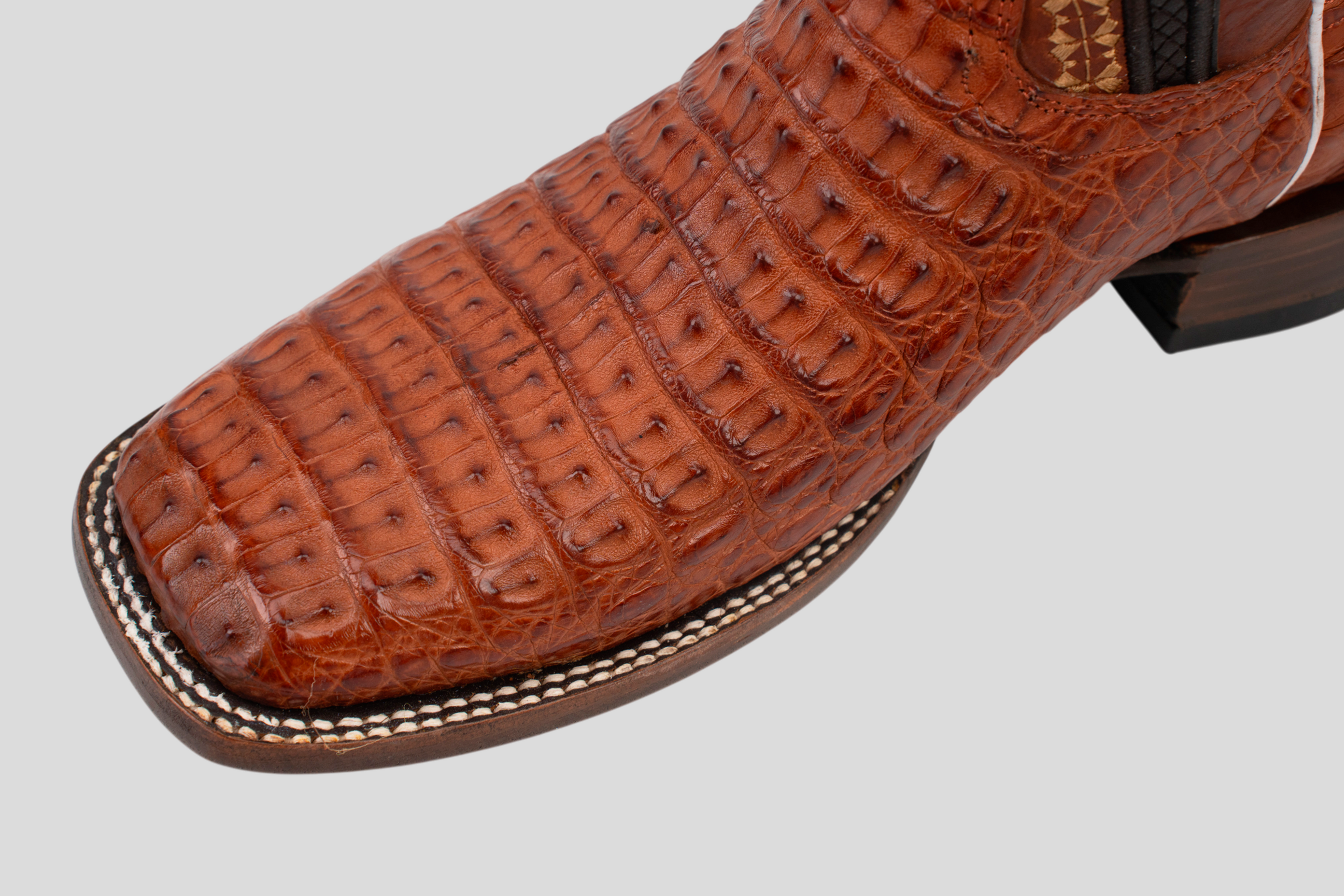 Ranger Caiman Hornback Boots - Brandy - Square Toe