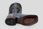 Ranger Caiman Hornback Boots - Denim Blue - Square Toe