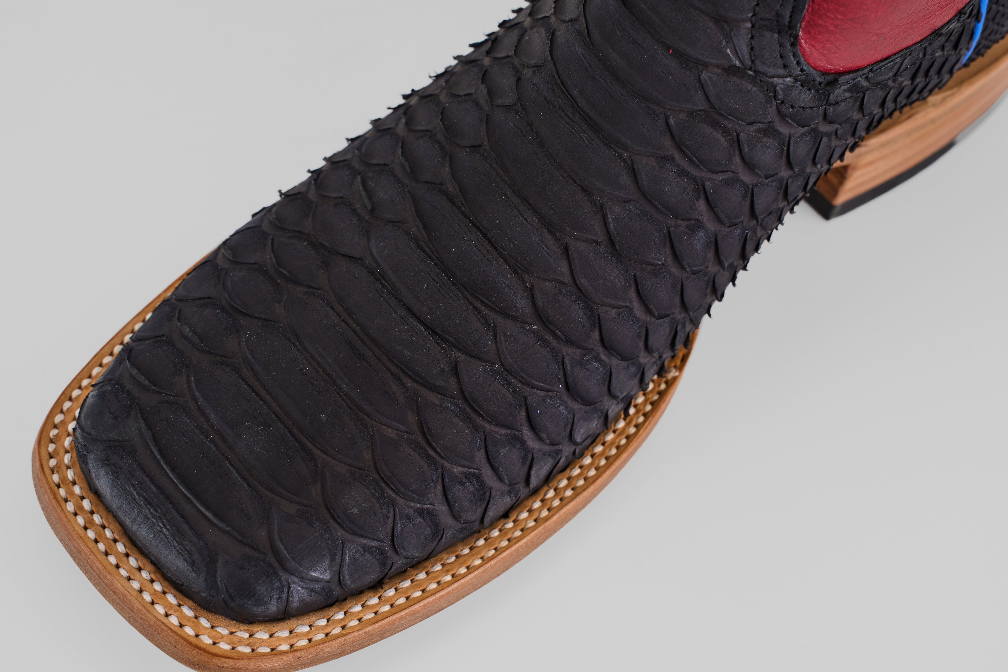 Braxton Python Boots - Matte Black - Square Toe