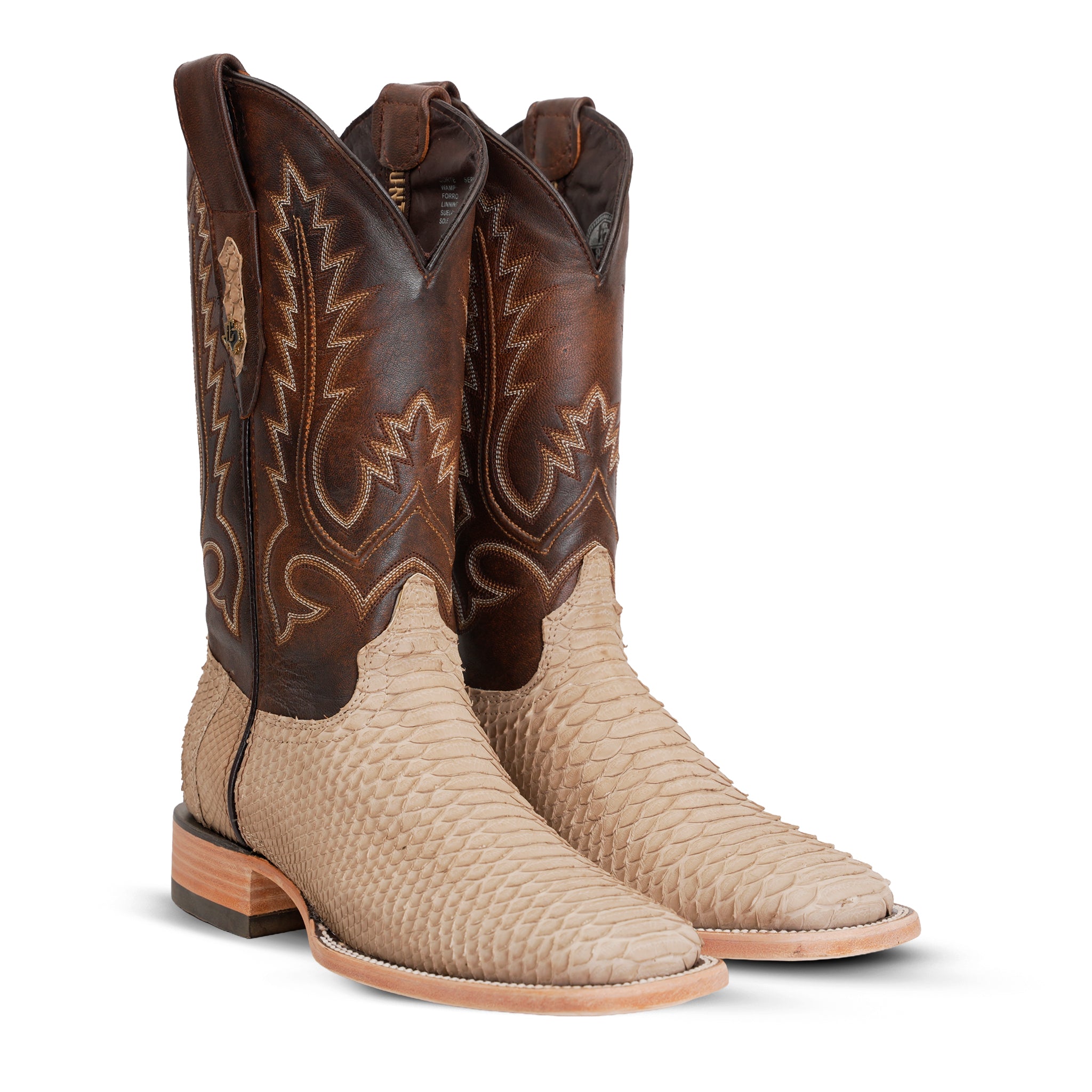 Tanner Cappuccino Python Boots - Square Toe (PN30)