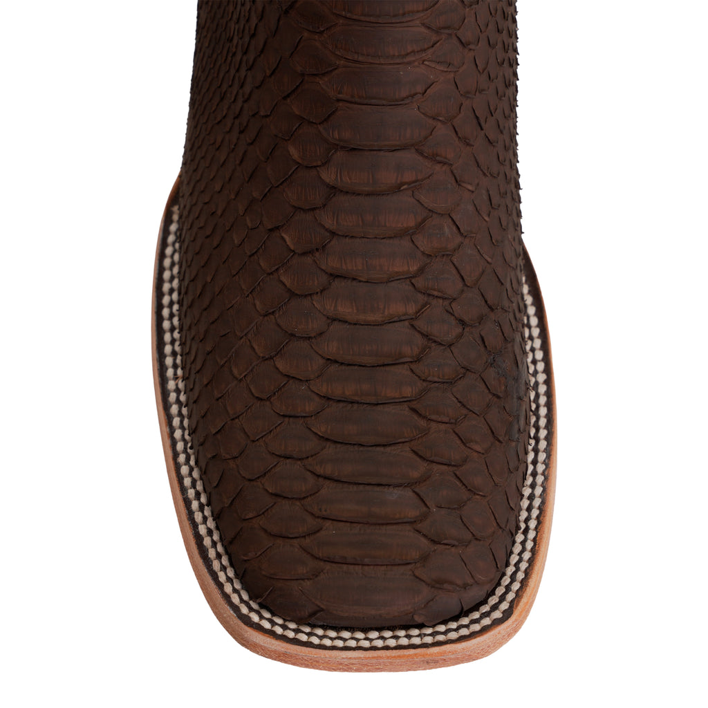 Tanner Python Boots - Matte Brown - Square Toe (PN30)