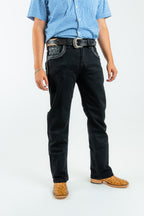 Western Blue - Men's Straight Leg Dark Denim Jeans (WJ2353)