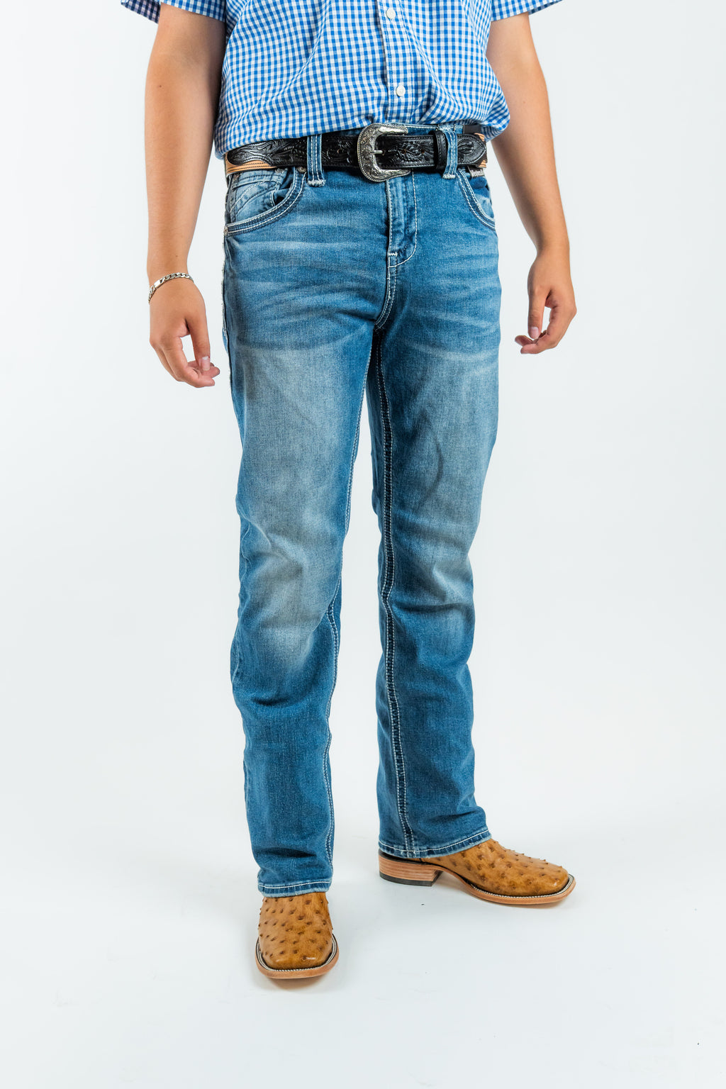 Western Blue - Men's Classic Modern Boot Cut Jeans (W478)
