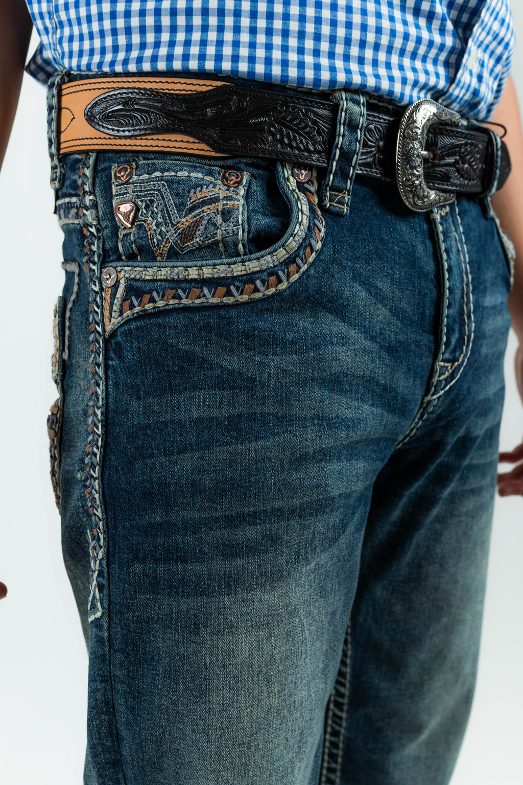 Western Blue - Men's Straight Leg Denim Jeans (WJ2354)