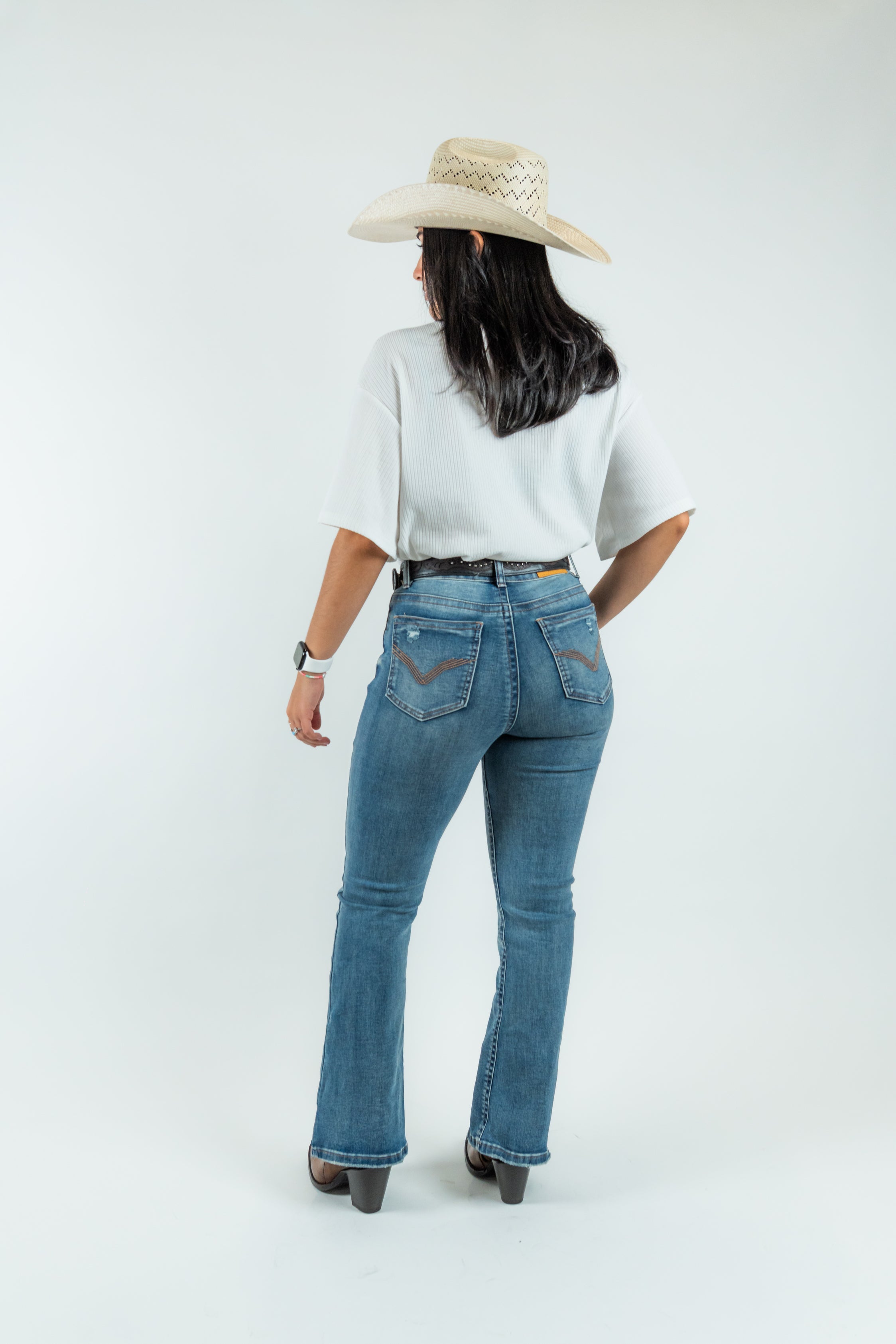Western Blue - Women's High-Rise Bootcut Denim Jeans (W2368-PB)