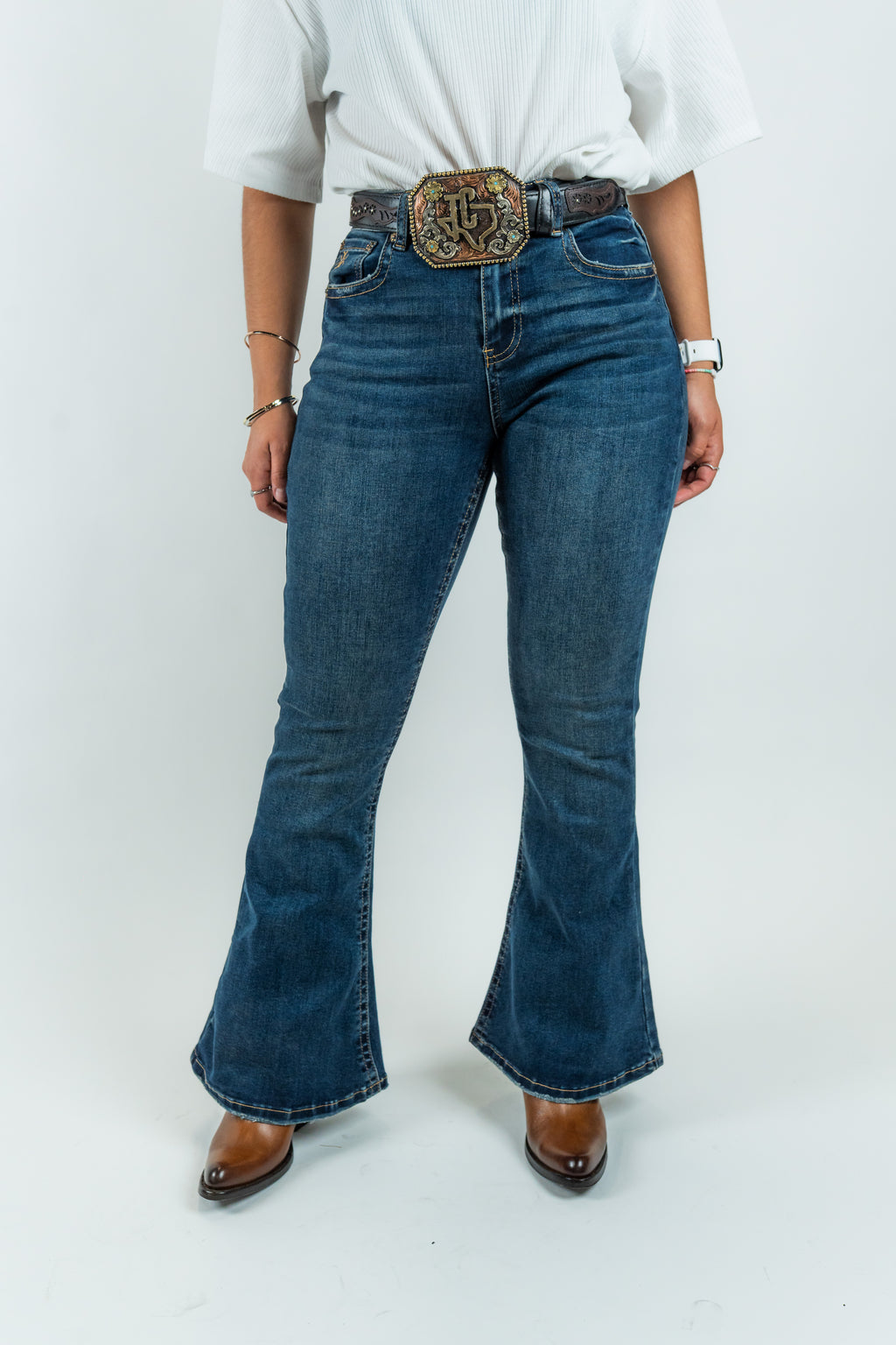 Western Blue - Women's High-Rise Bootcut Denim Jeans (W2371-PB)