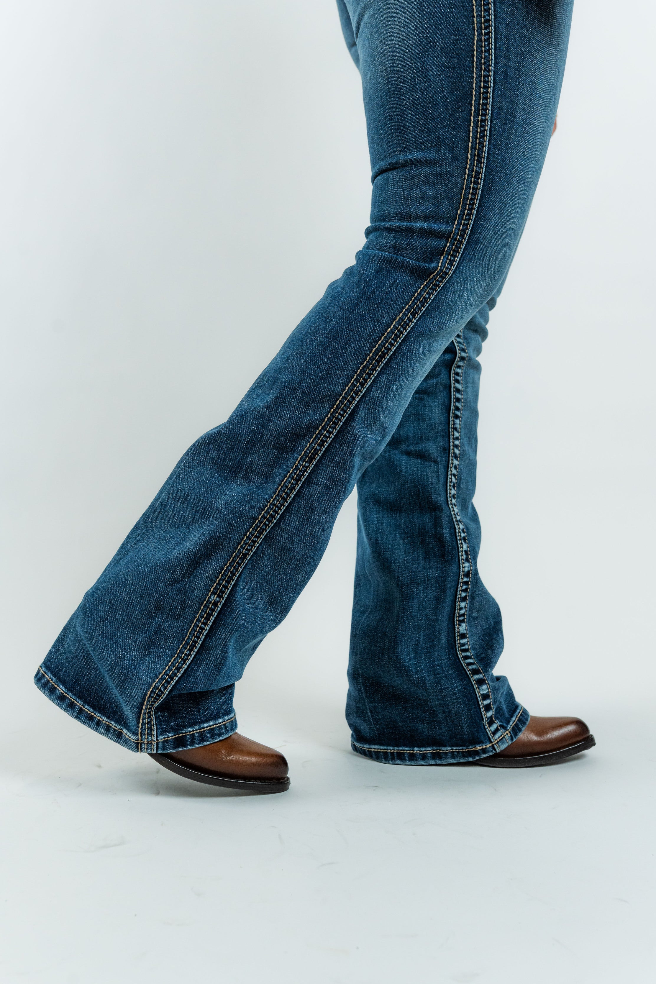 Western Blue - Women's Boot Cut Denim Jeans (W243-PB33)
