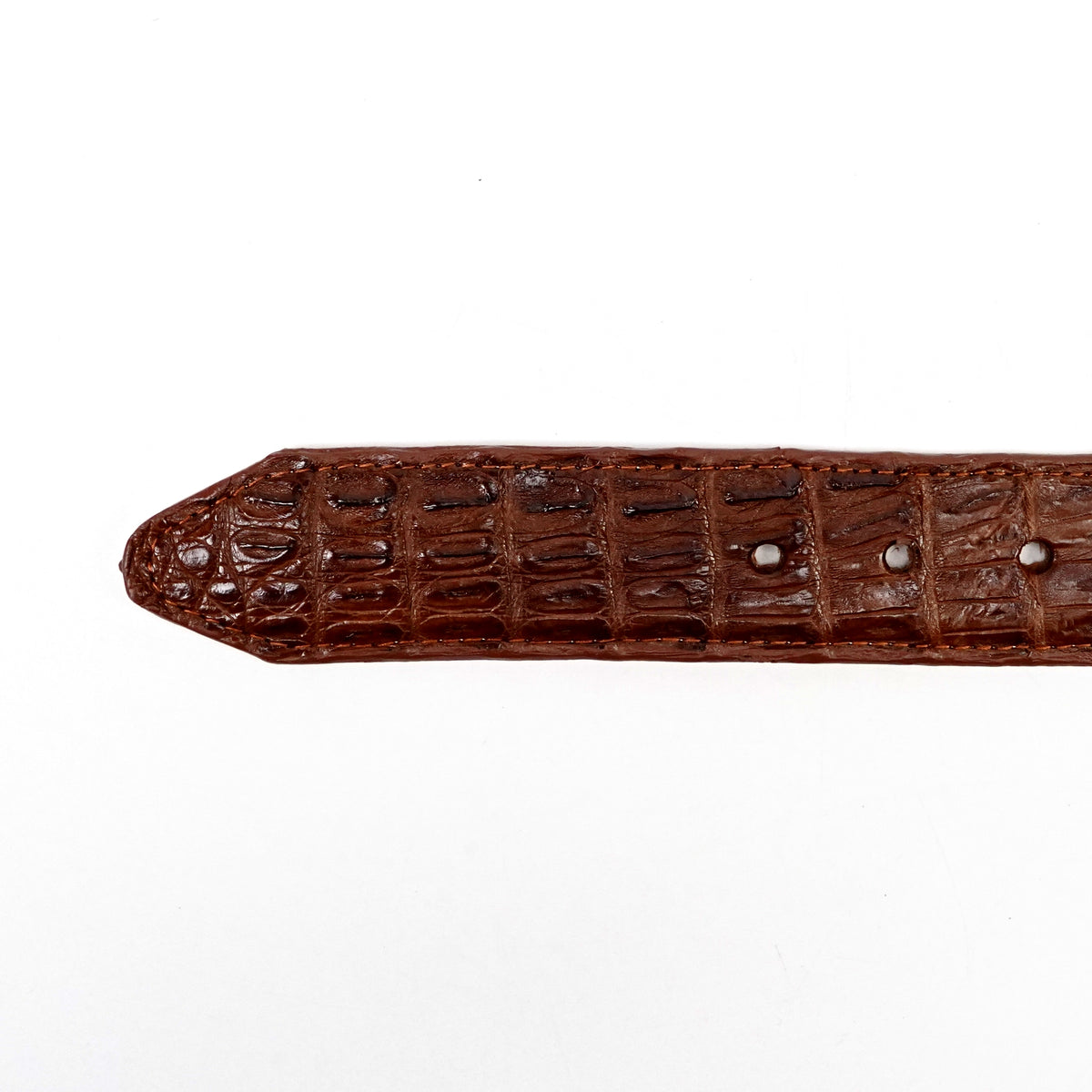 Cinturón de caimán exótico de acolchado completo - Brandy (C-028)