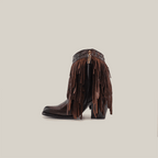 Austin Frills Dark Chocolate Booties - J Toe - Gomez Western Wear