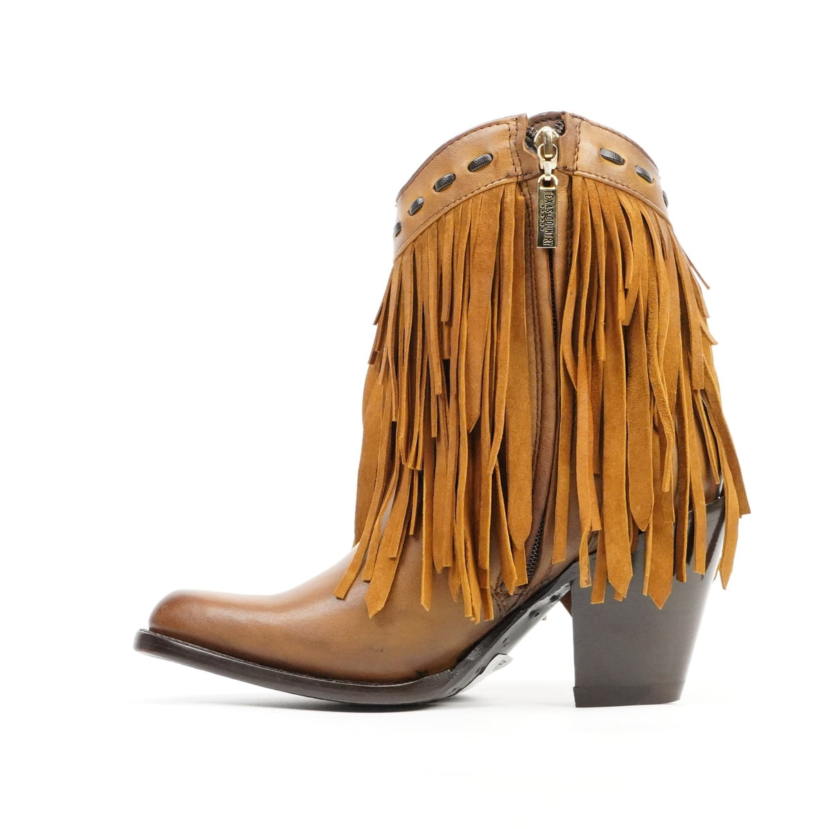 Austin Frills Honey Tan Booties - J Toe - Gomez Western Wear