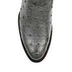 Austin Ostrich Boots - Zinc Gray - Roper Toe (AV201) - Gomez Western Wear