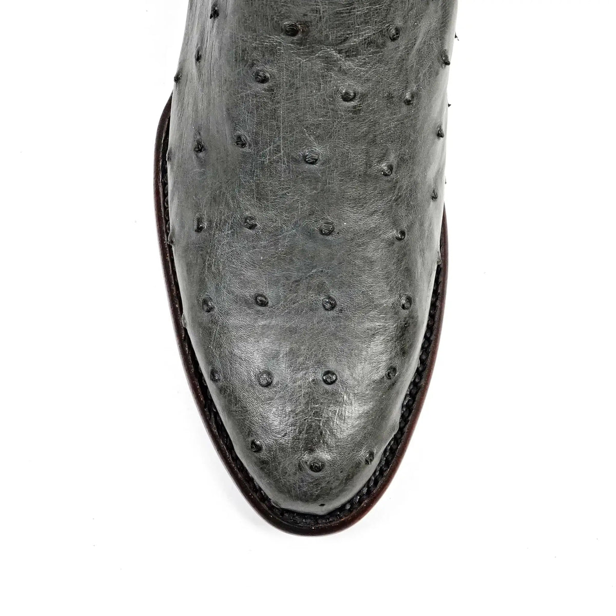 Austin Ostrich Boots - Zinc Gray - Roper Toe (AV201) - Gomez Western Wear