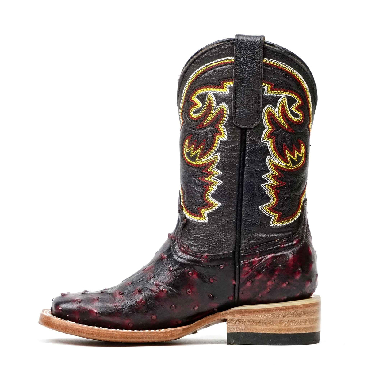 Avestruz Blackcherry / Old English Gris Oxford - Gomez Western Wear