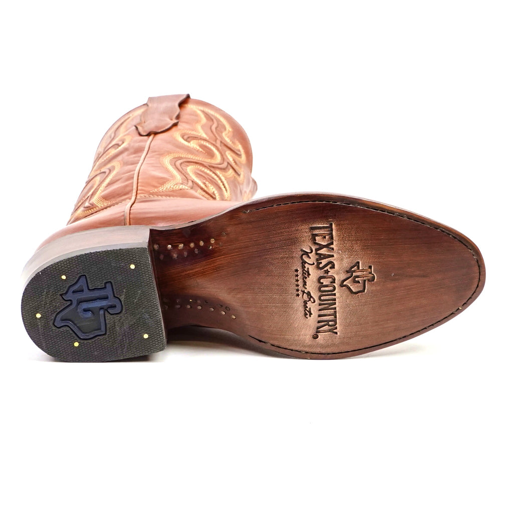 Boney Cowboy Boots - Clayton Cognac - Roper Toe (TS203) - Gomez Western Wear