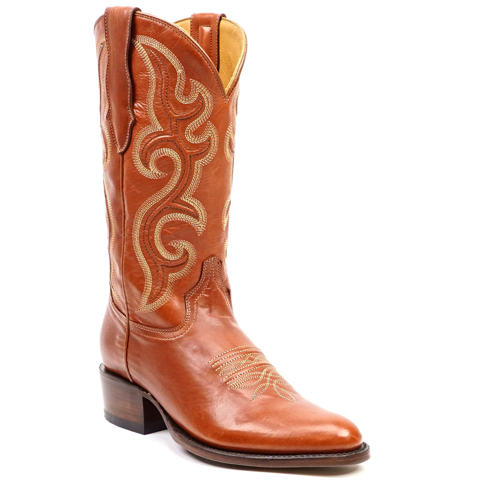 Boney Cowboy Boots - Clayton Cognac - Roper Toe (TS203) - Gomez Western Wear