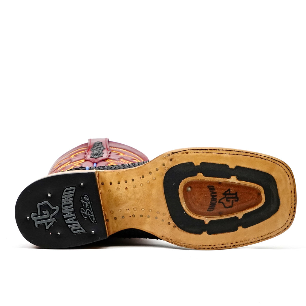 Braxton Python Boots - Matte Black - Square Toe - Gomez Western Wear