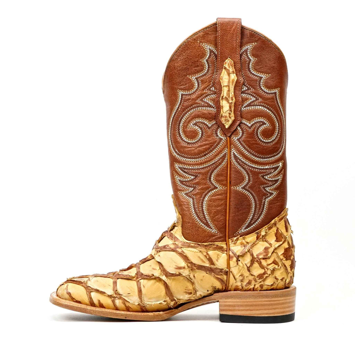 Butch Pirarucu Fish Boots - Caramel Buttercup - Square Toe - Gomez Western Wear