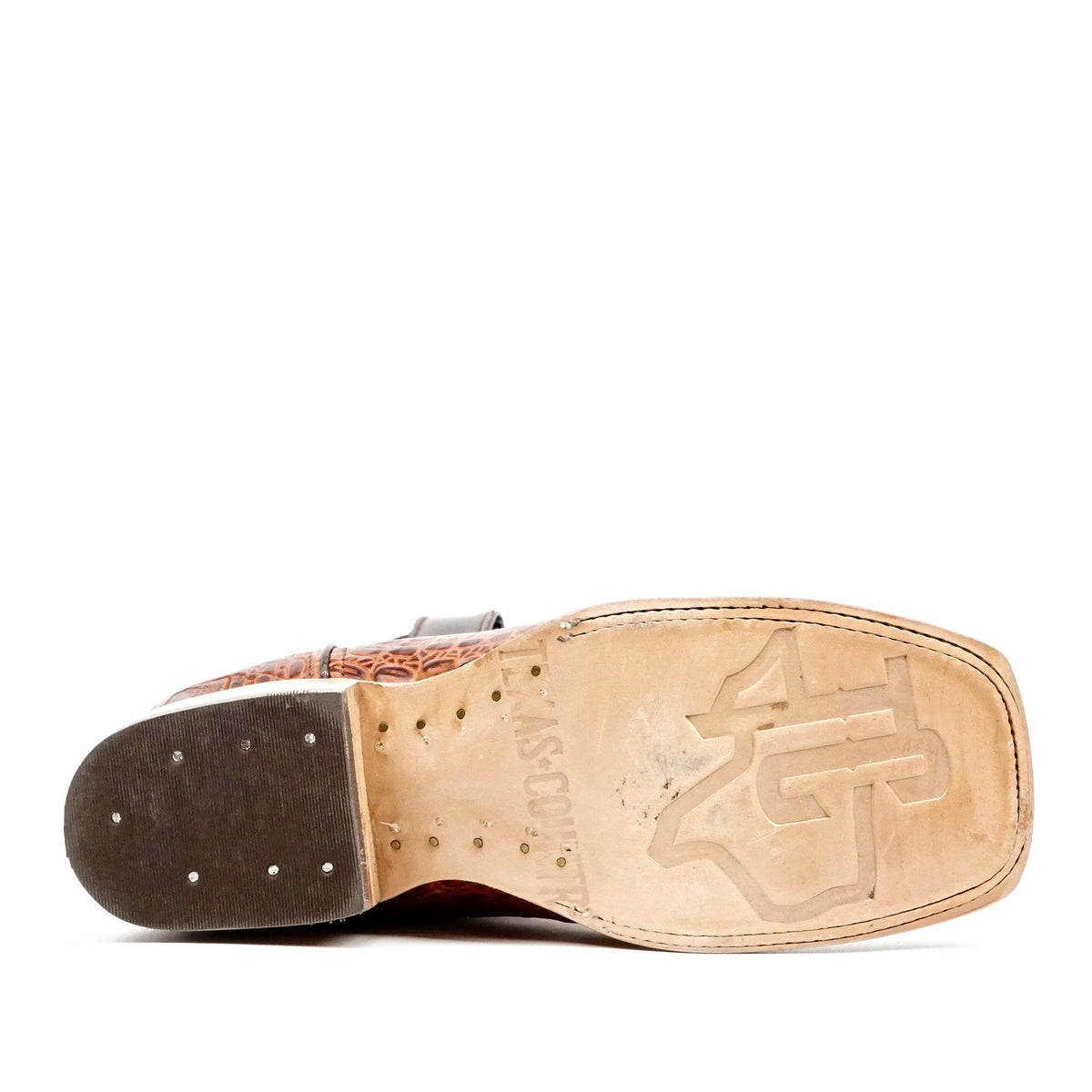 Caiman Belly Cognac Boots - Embossed Leather - Square Toe (E426) - Gomez Western Wear