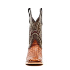 Caiman Belly Cognac Boots - Embossed Leather - Square Toe (E426) - Gomez Western Wear