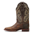 Cheyenne Choco Leather Boots (Youth) - Square Toe (E29) - Gomez Western Wear