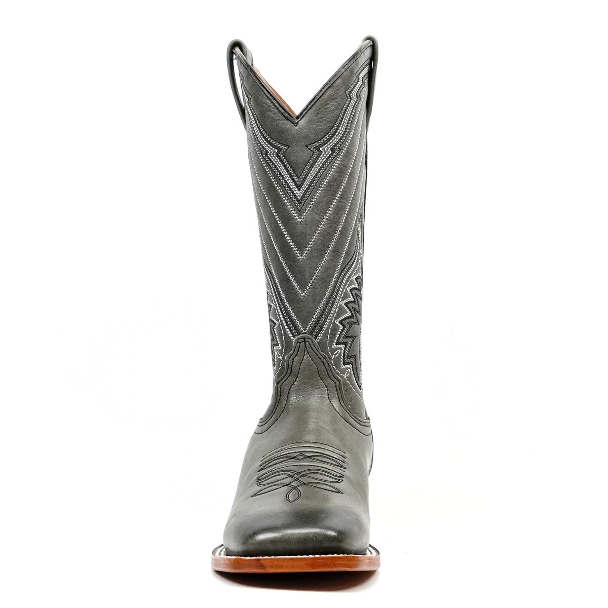 Clark Steel Gray Leather Boots - Square Toe (E961) - Gomez Western Wear