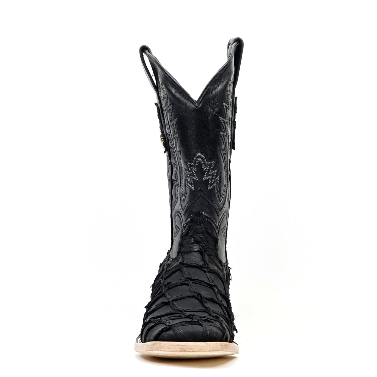Connor Pirarucu Fish Boots - Matte Black - Square Toe (PZ60) - Gomez Western Wear