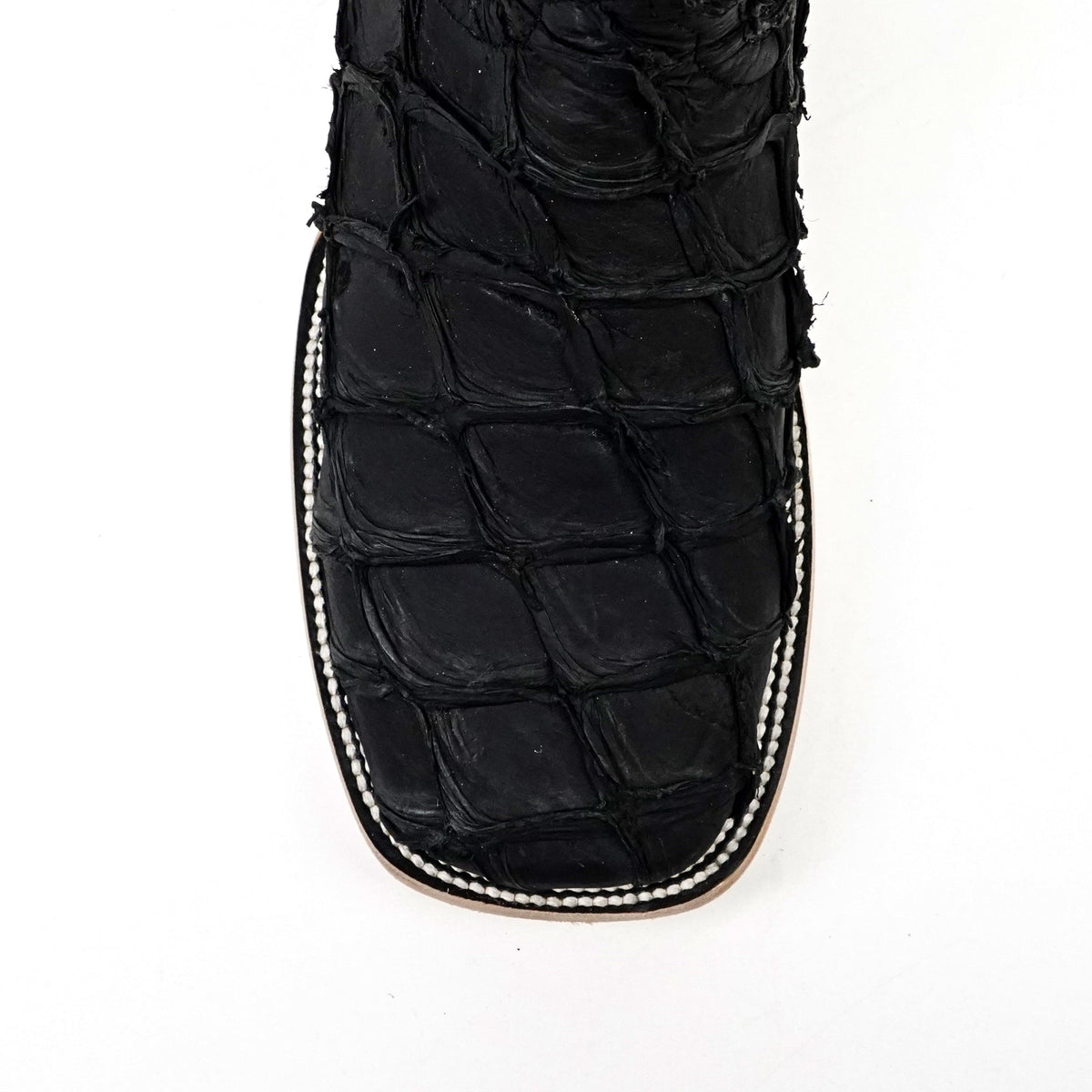 Connor Pirarucu Fish Boots - Matte Black - Square Toe (PZ60) - Gomez Western Wear