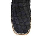Connor Pirarucu Fish Boots - Matte Black - Square Toe (PZ60) - Gomez Western Wear