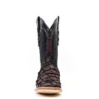Connor Pirarucu Fish Boots - Red - Square Toe (PZ60) - Gomez Western Wear