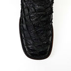 Connor Platinum Pirarucu Fish Boots - Black - Square Toe - Gomez Western Wear