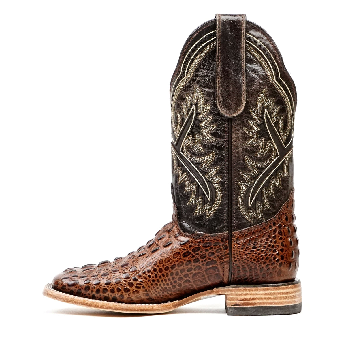 Crocodile Choco Boots (Youth) - Embossed Leather - Square Toe (E427) - Gomez Western Wear
