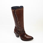 Denali Chocolate Tall Shaft Boots - Round Toe - Gomez Western Wear