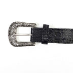 Exotic Full Quilt Caiman Belt - Black (C-028) - Gomez Western Wear