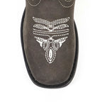 Gray Nubuck Girls Leather Boots - Slip-Resistant Soles - Square Toe - Gomez Western Wear