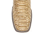 Jumbo Python Cappuccino Boots - Embossed Leather - Square Toe (E682) - Gomez Western Wear