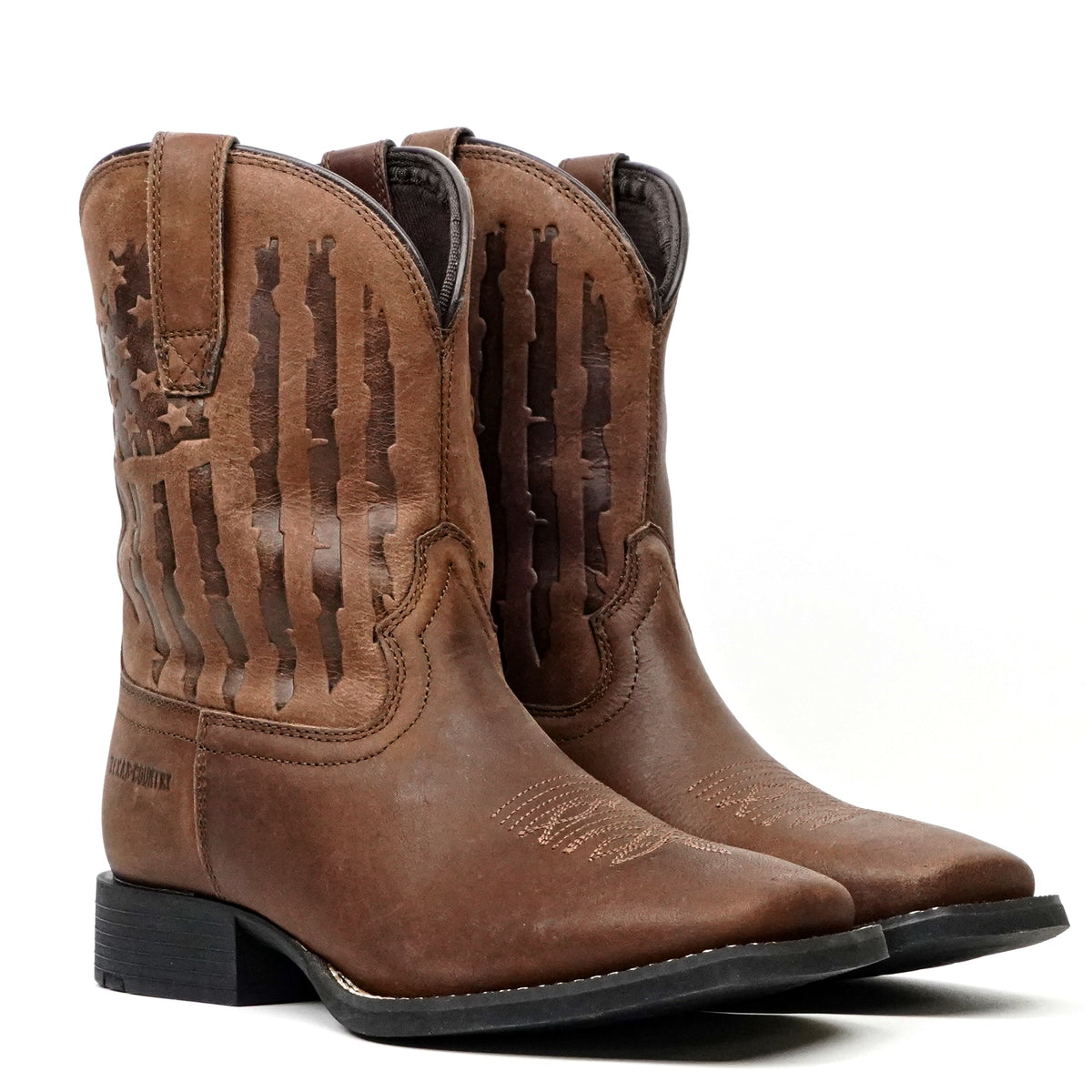 Kids Choco Leather Boots - Slip-Resistant Sole - Square Toe (TCK005) - Gomez Western Wear