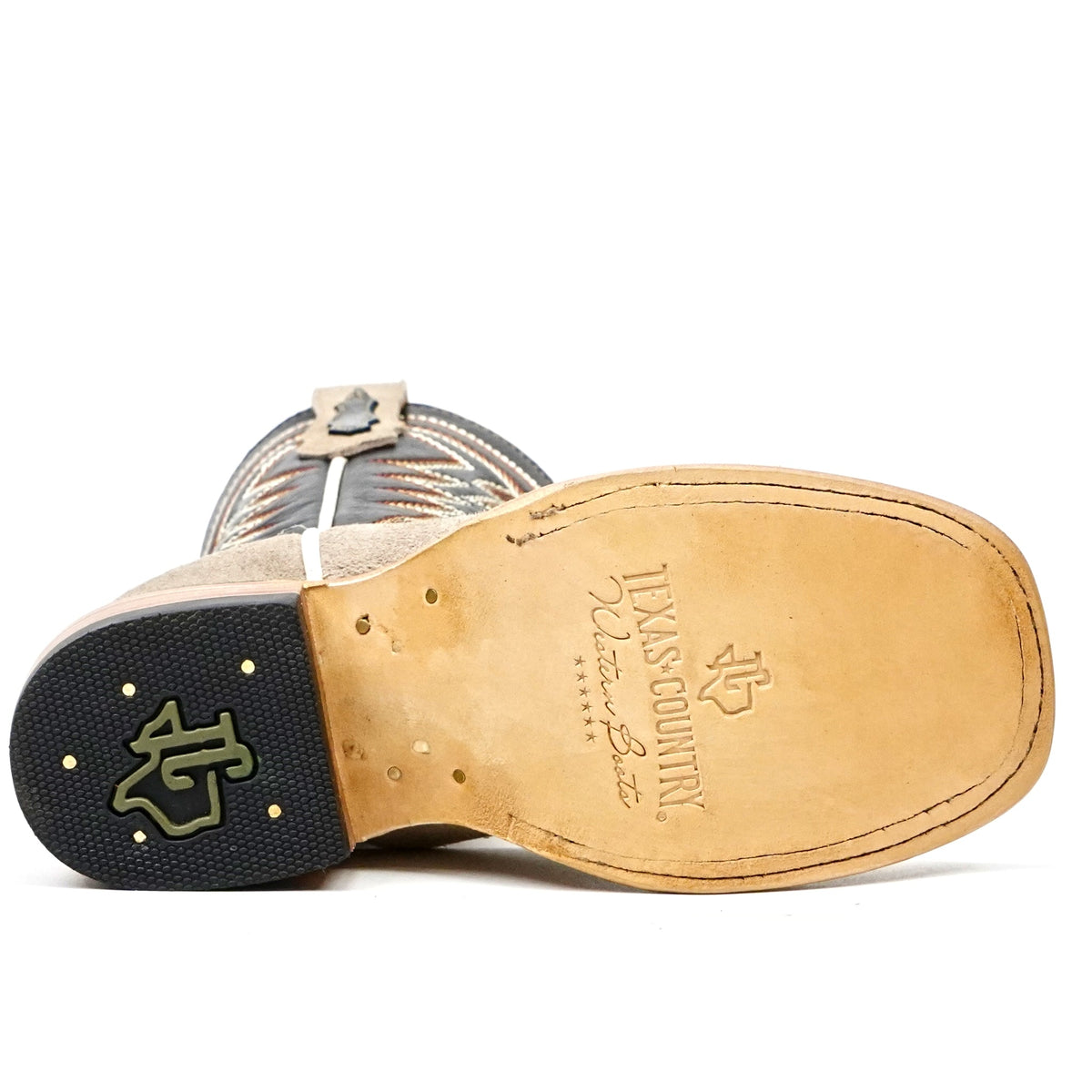 Kids Khaki Roughout Boots - Square Toe (E3002) - Gomez Western Wear