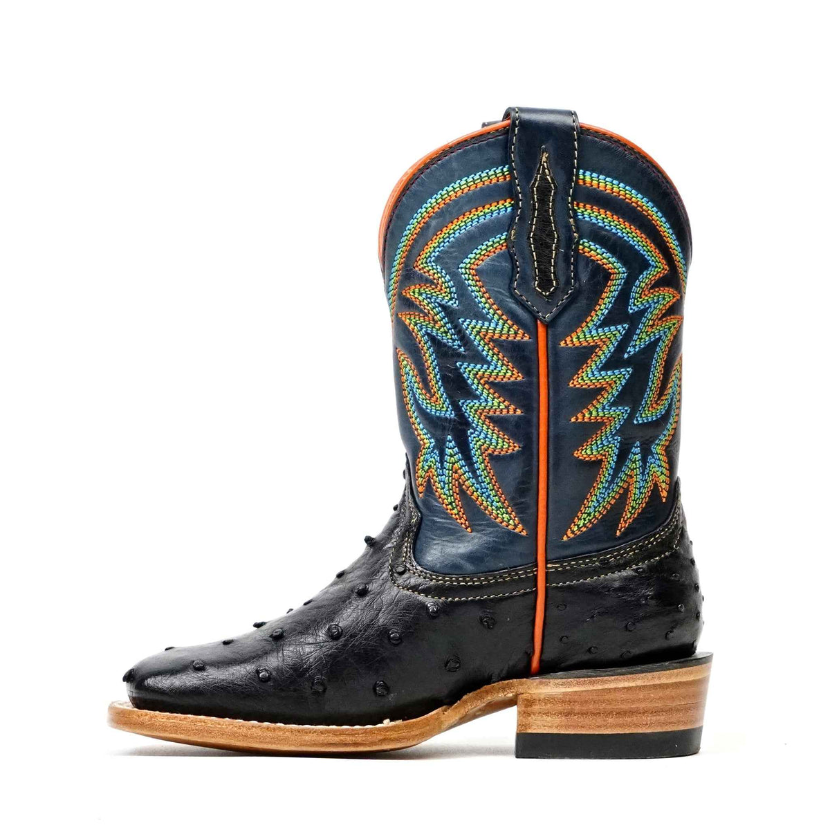 Kids Ostrich Boots - Black - Square Toe - Gomez Western Wear