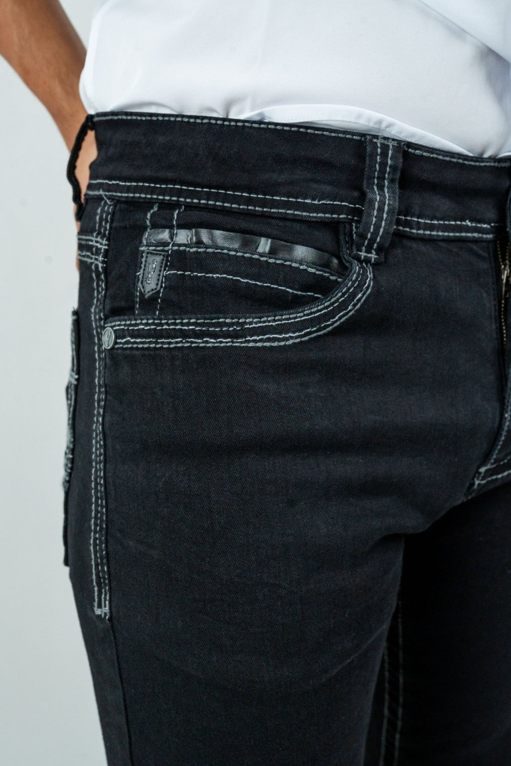 Men's Western Boot Cut Black Denim Jeans (RS-008) - Gomez Western Wear