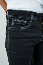 Men's Western Boot Cut Black Denim Jeans (RS-008) - Gomez Western Wear