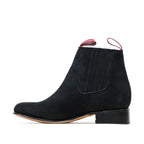 Nubuck Black Ankle Boots - Round Toe (E800) - Gomez Western Wear