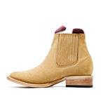 Nubuck Tan Ankle Boots - Square Toe (E1200) - Gomez Western Wear