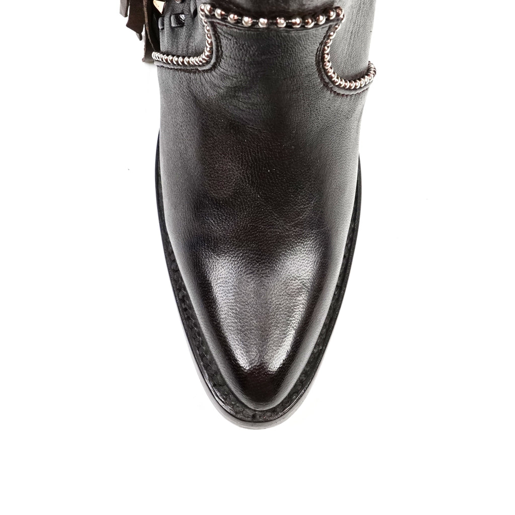 Praga Chocolate Brown Frills Boots - J Toe - Gomez Western Wear